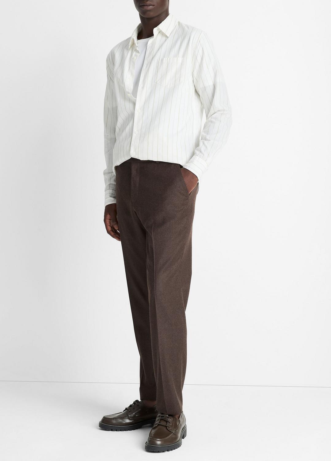 VINCE Men Wool-Silk Classic Pant in Trousers