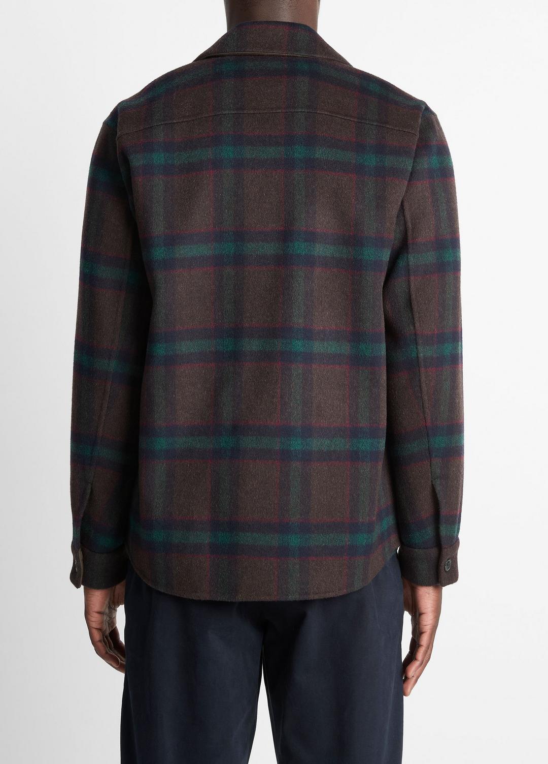 VINCE Men Plaid Splittable Wool-Blend Shirt Jacket in Shirt Jackets