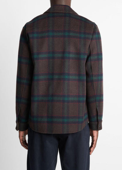 VINCE Men Plaid Splittable Wool-Blend Shirt Jacket in Shirt Jackets