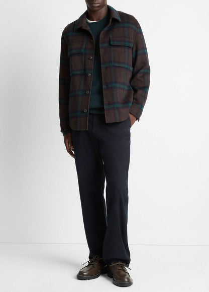 VINCE Men Plaid Splittable Wool-Blend Shirt Jacket in Shirt Jackets
