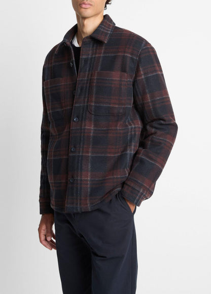 VINCE Men Sherpa-Lined Plaid Shirt Jacket in Shirt Jackets