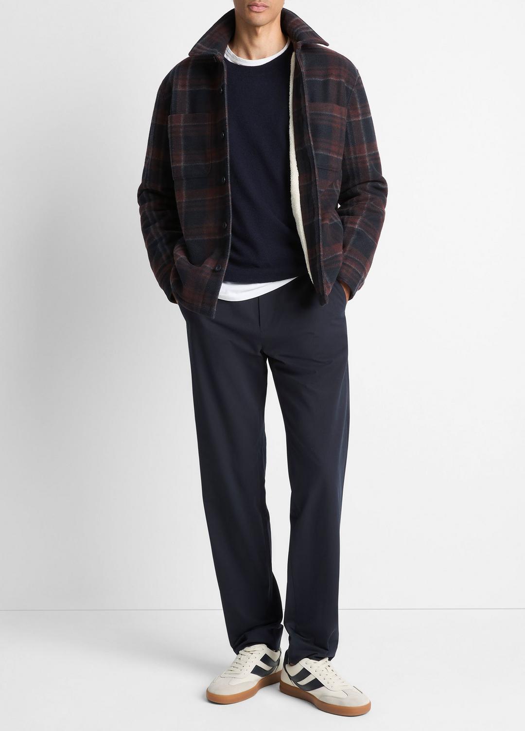 VINCE Men Sherpa-Lined Plaid Shirt Jacket in Shirt Jackets