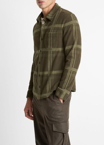VINCE Men Plaid Cotton-Blend Shirt Jacket in Shirt Jackets