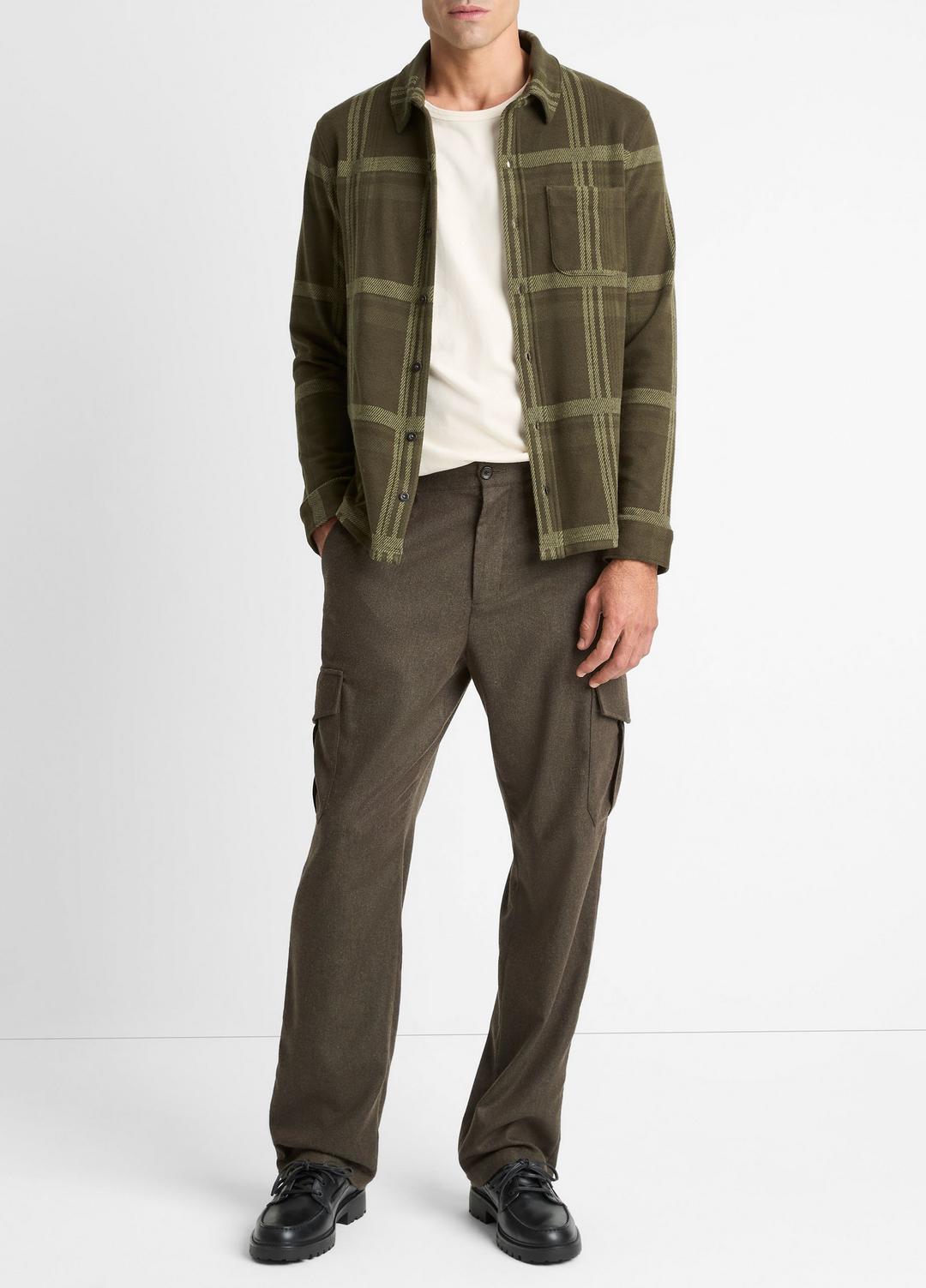 VINCE Men Plaid Cotton-Blend Shirt Jacket in Shirt Jackets