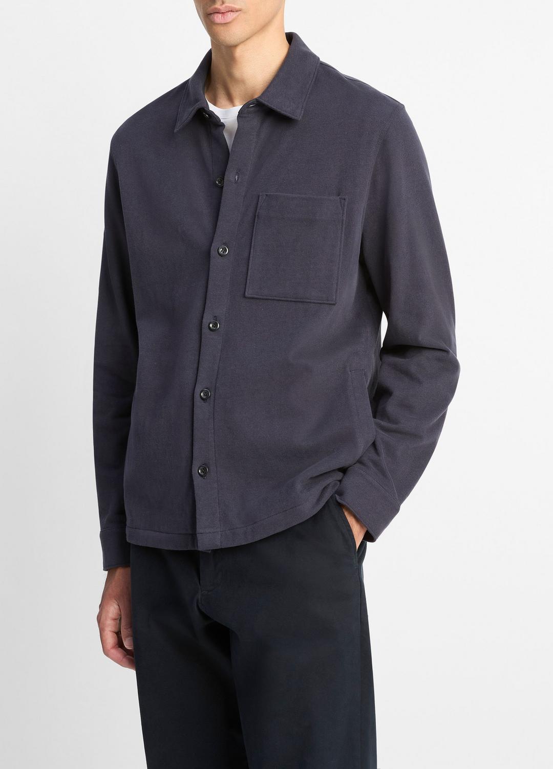 VINCE Men Heavy Sueded Cotton Shirt Jacket in Shirt Jackets