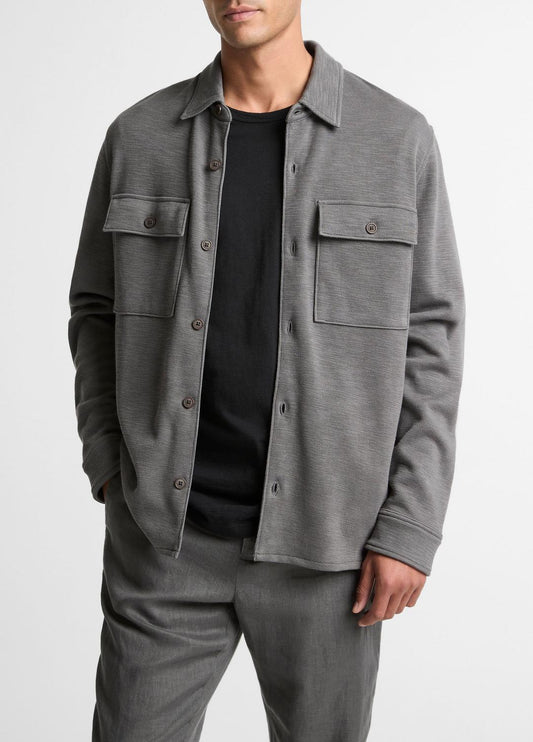 VINCE Men Double-Slub Cotton-Blend Shirt Jacket in Jackets