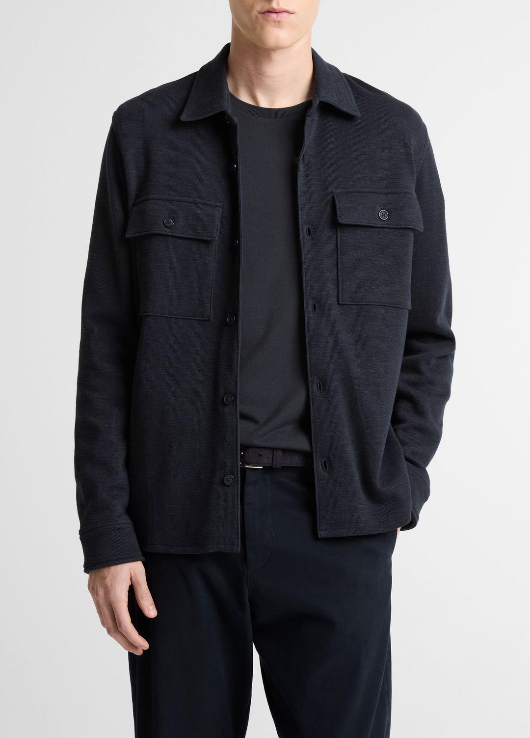 VINCE Men Double-Slub Cotton-Blend Shirt Jacket in Jackets
