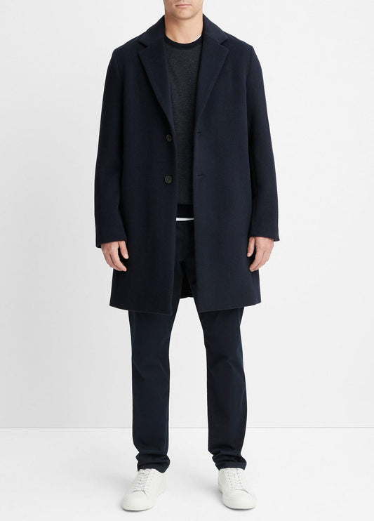 VINCE Men Classic Italian Wool-Blend Coat in Jackets & Outerwear