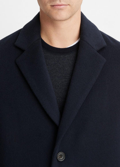 VINCE Men Classic Italian Wool-Blend Coat in Jackets & Outerwear