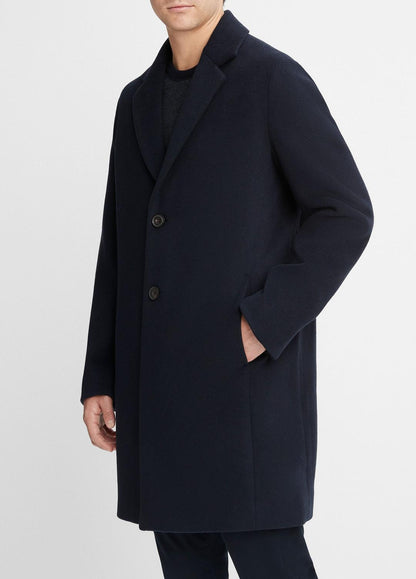VINCE Men Classic Italian Wool-Blend Coat in Jackets & Outerwear