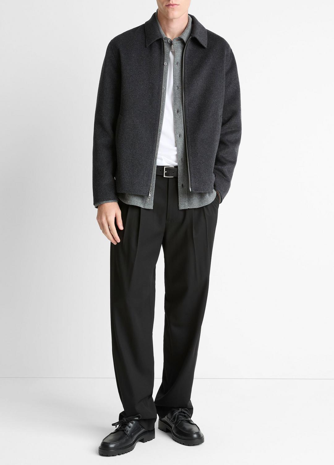 VINCE Men Splittable Wool-Blend Zip-Front Jacket in Jackets