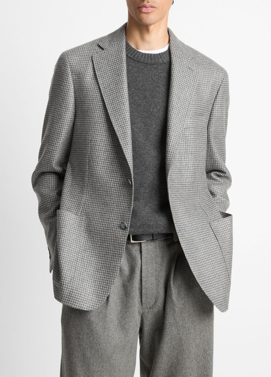 VINCE Men Houndstooth Cashmere Relaxed Sport Coat in Blazers