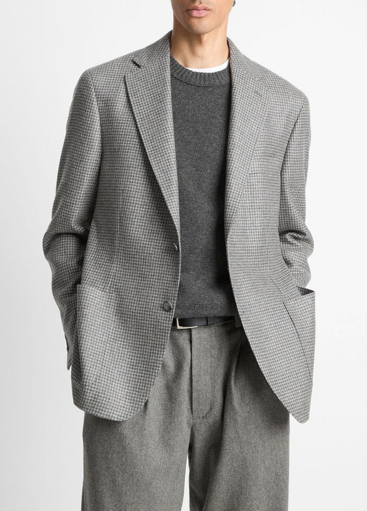VINCE Men Houndstooth Cashmere Relaxed Sport Coat in Blazers