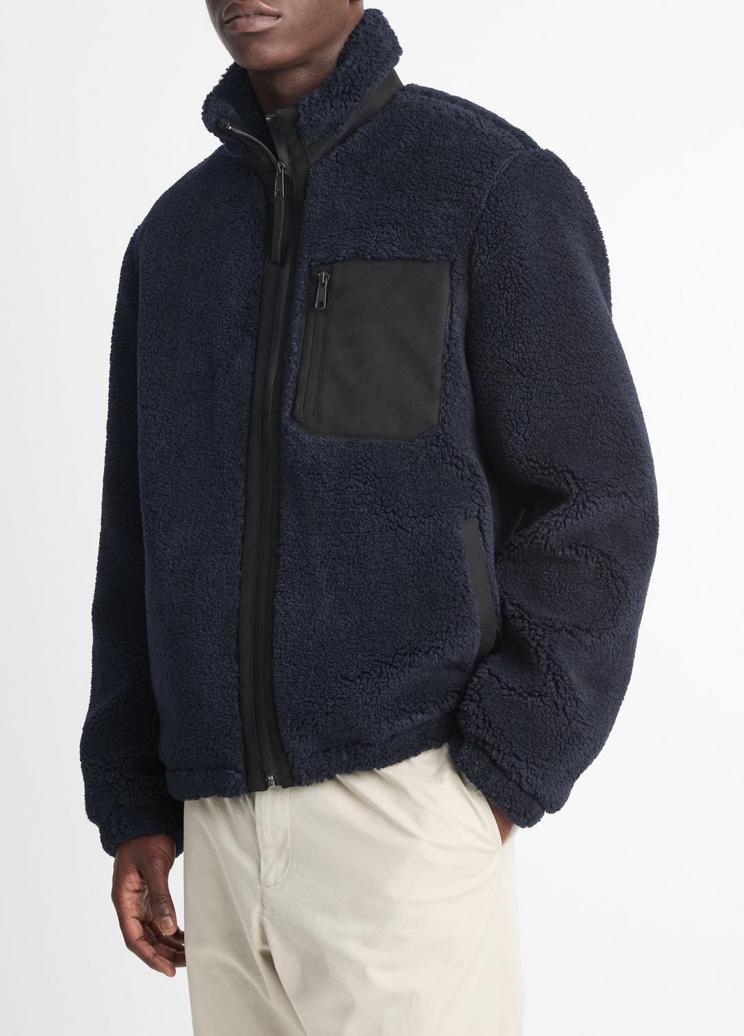 VINCE Men Sherpa Zip Jacket in Jackets