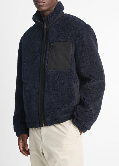 VINCE Men Sherpa Zip Jacket in Jackets