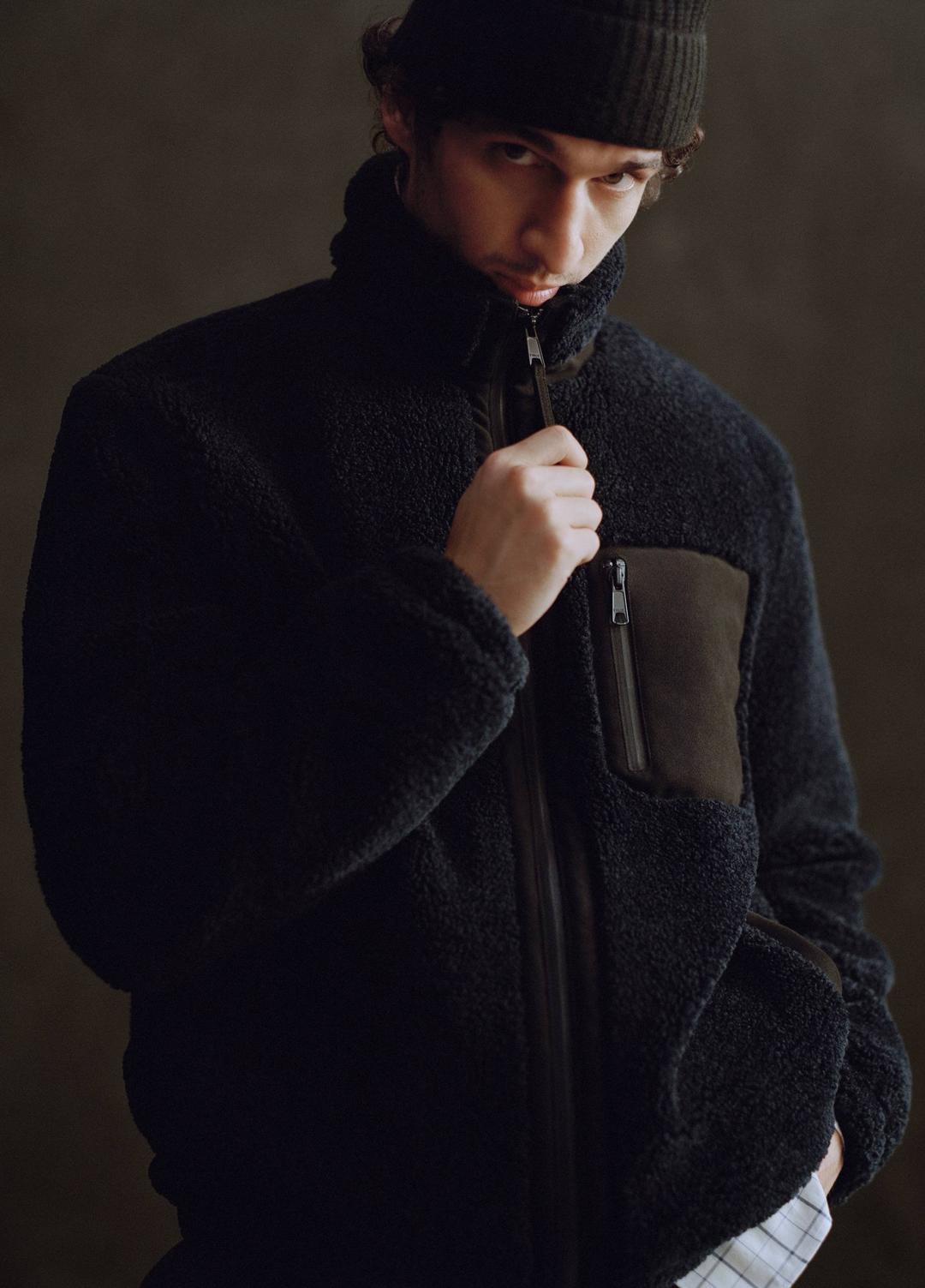 VINCE Men Sherpa Zip Jacket in Jackets