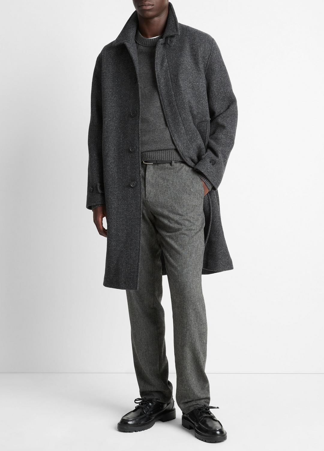 VINCE Men Italian Wool-Blend Balmacaan Coat in Coats