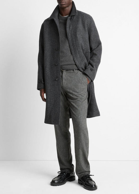 VINCE Men Italian Wool-Blend Balmacaan Coat in Coats