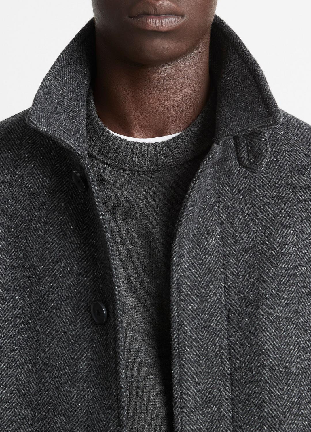 VINCE Men Italian Wool-Blend Balmacaan Coat in Coats