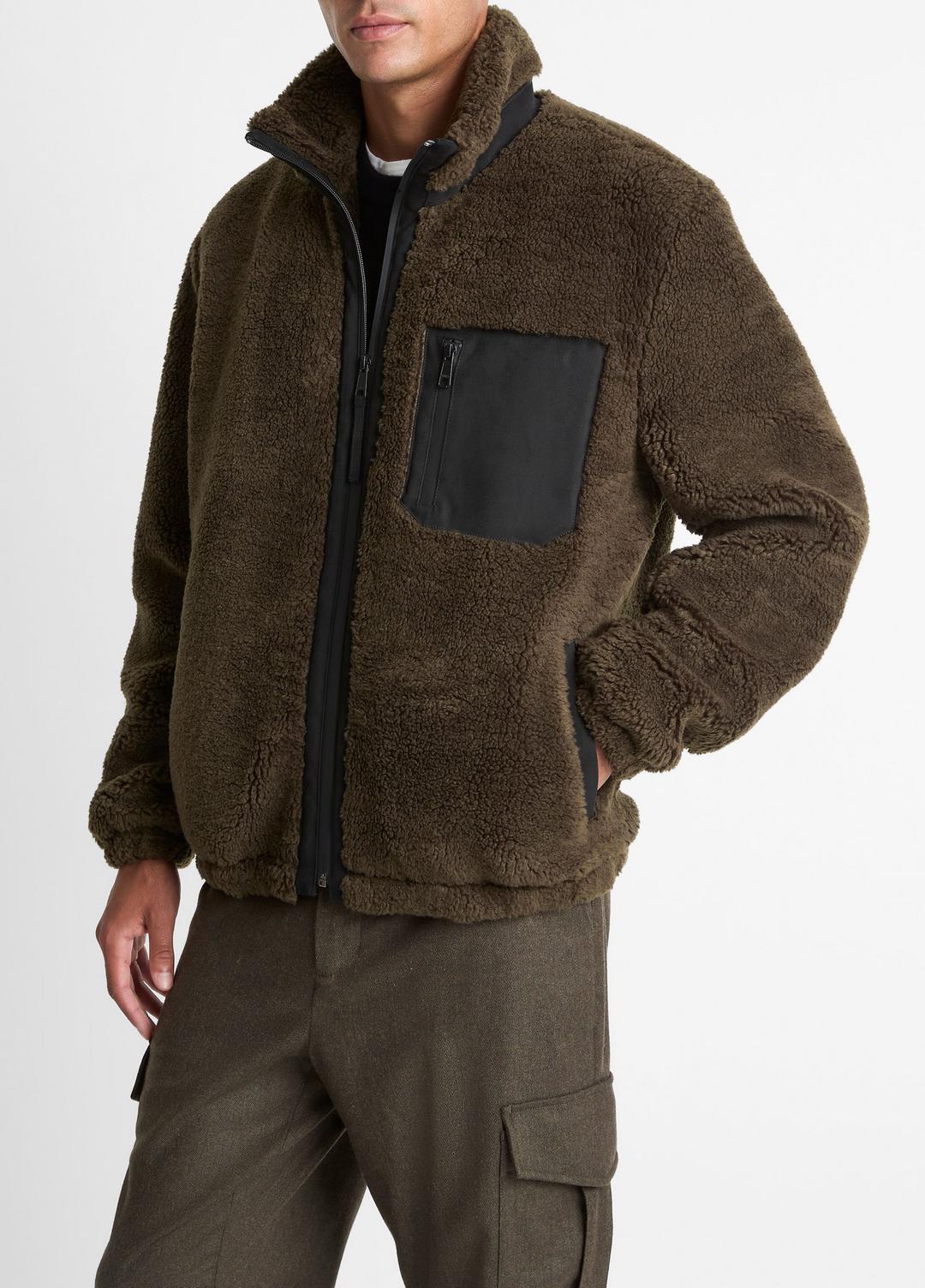 VINCE Men Sherpa Zip Jacket in Jackets