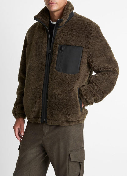 VINCE Men Sherpa Zip Jacket in Jackets