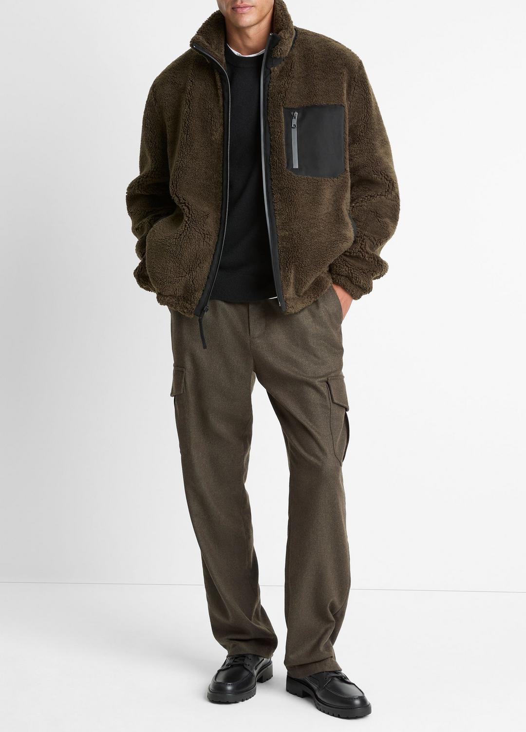 VINCE Men Sherpa Zip Jacket in Jackets