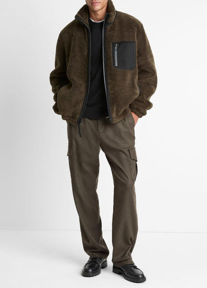 VINCE Men Sherpa Zip Jacket in Jackets