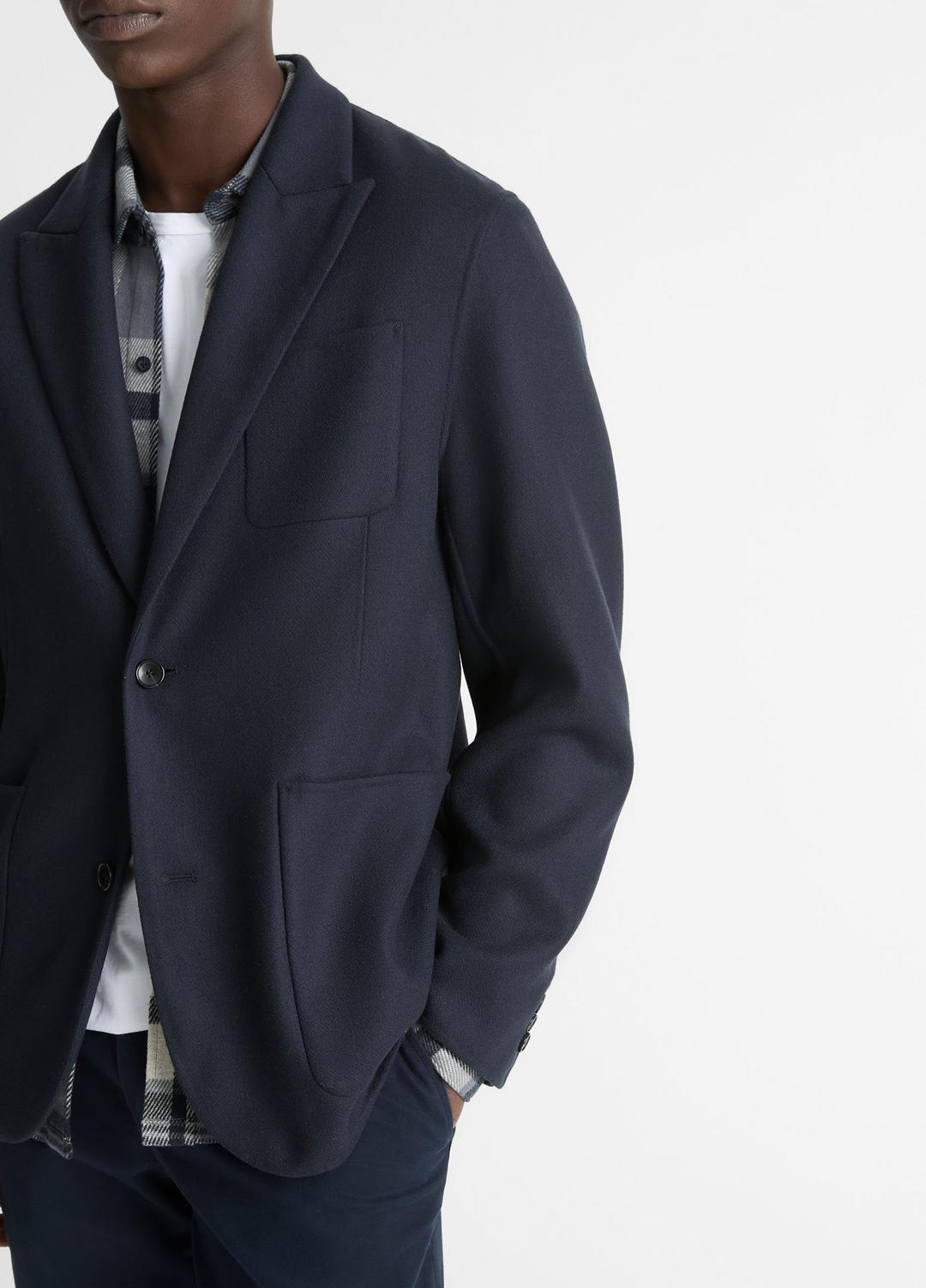VINCE Men Italian Splittable Wool-Blend Blazer in Jackets & Outerwear