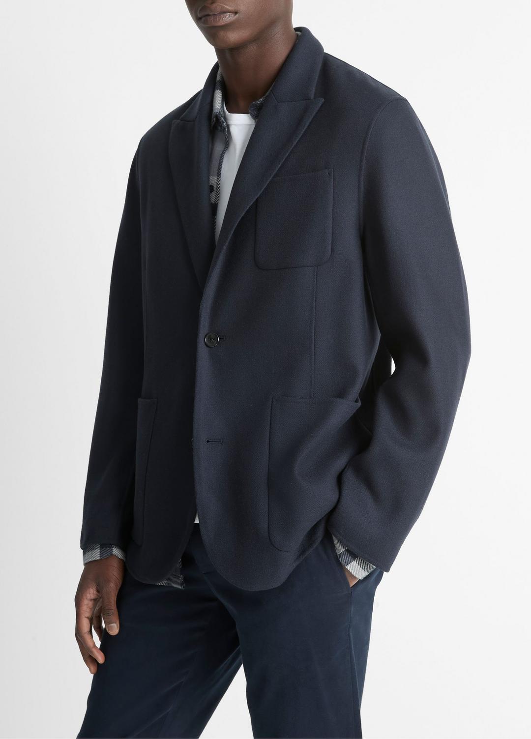 VINCE Men Italian Splittable Wool-Blend Blazer in Jackets & Outerwear