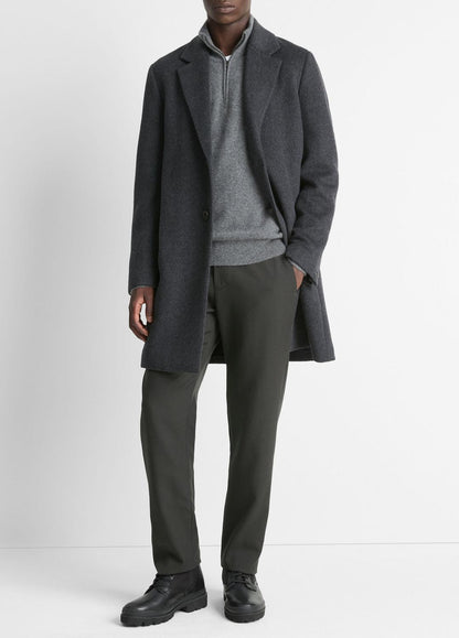 VINCE Men Classic Italian Wool-Blend Coat in Jackets & Outerwear