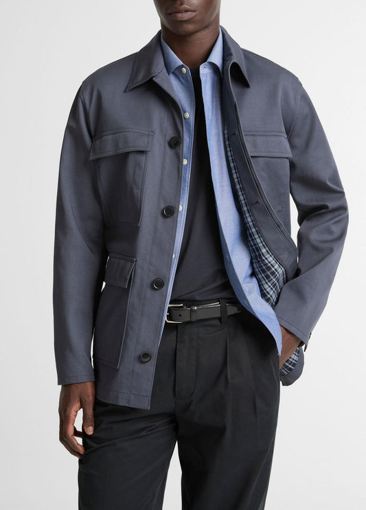 VINCE Men Brushed Cotton Twill Chore Coat in Coats