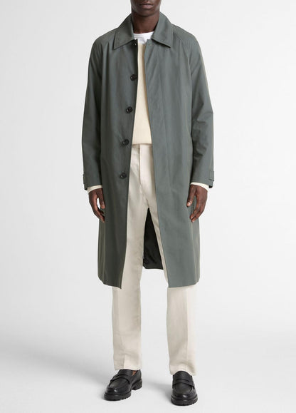 VINCE Men Cotton-Blend Single-Breasted Trench Coat in Coats