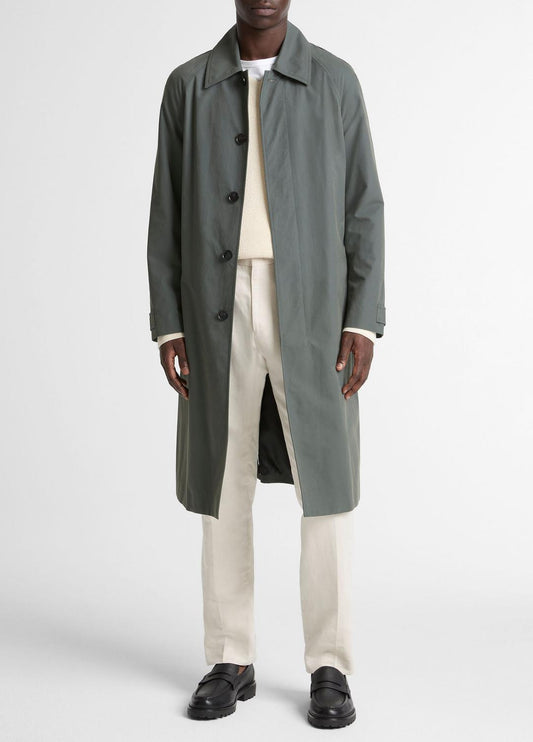 VINCE Men Cotton-Blend Single-Breasted Trench Coat in Coats