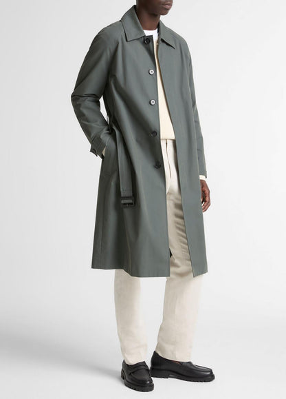 VINCE Men Cotton-Blend Single-Breasted Trench Coat in Coats
