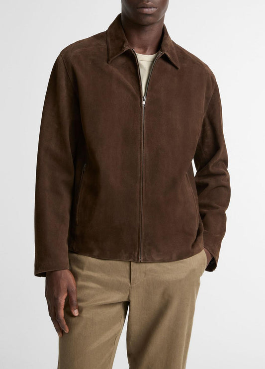 VINCE Men Suede Moto Jacket in Jackets