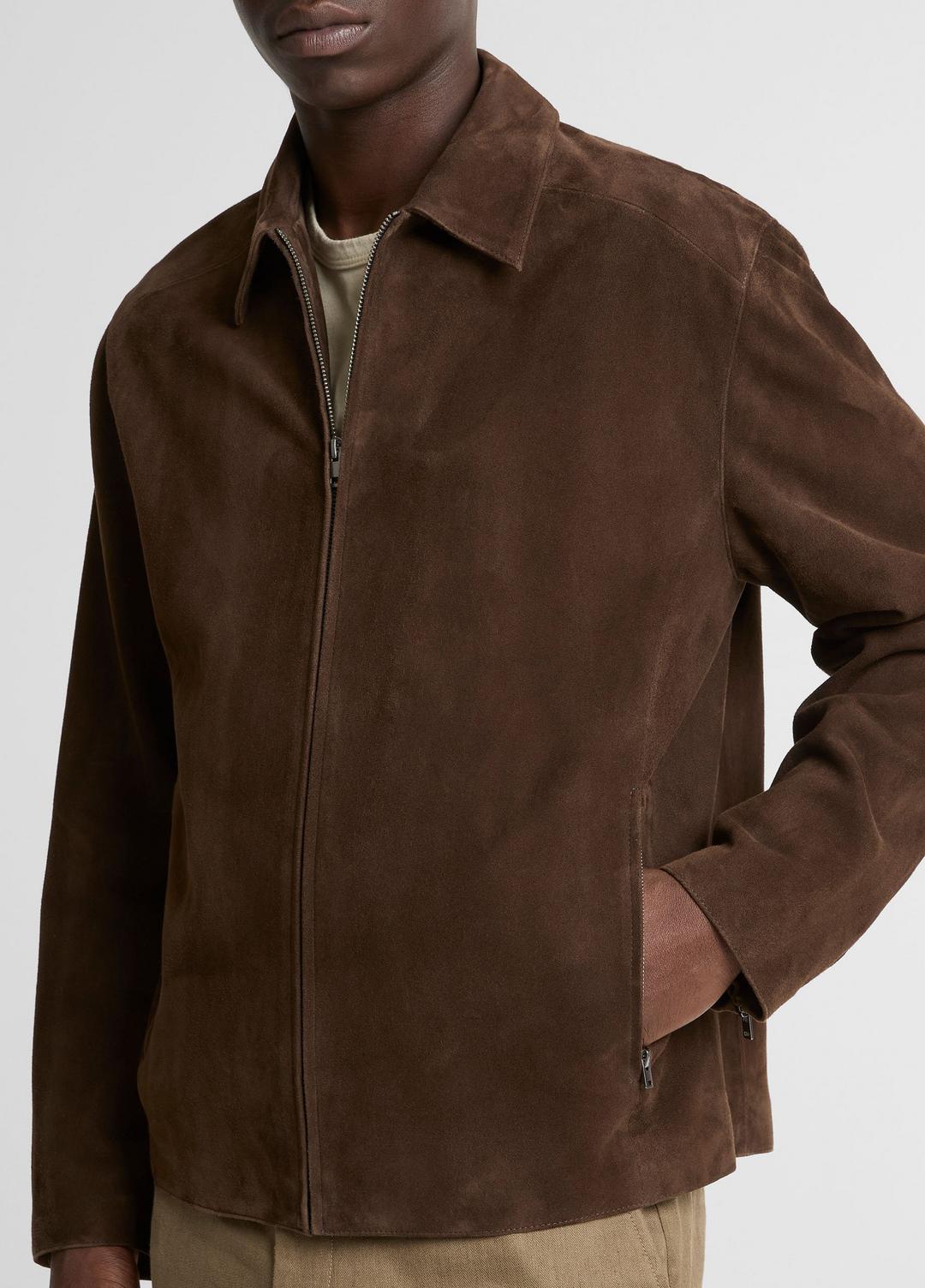 VINCE Men Suede Moto Jacket in Jackets
