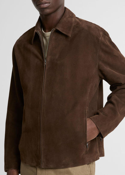 VINCE Men Suede Moto Jacket in Jackets