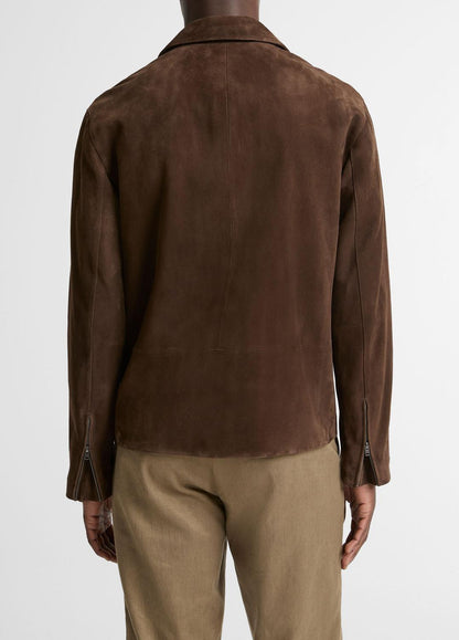 VINCE Men Suede Moto Jacket in Jackets