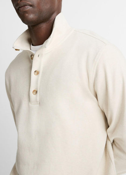 VINCE Men Cotton Button Mock-Neck Pullover in Sweatshirts & Hoodies