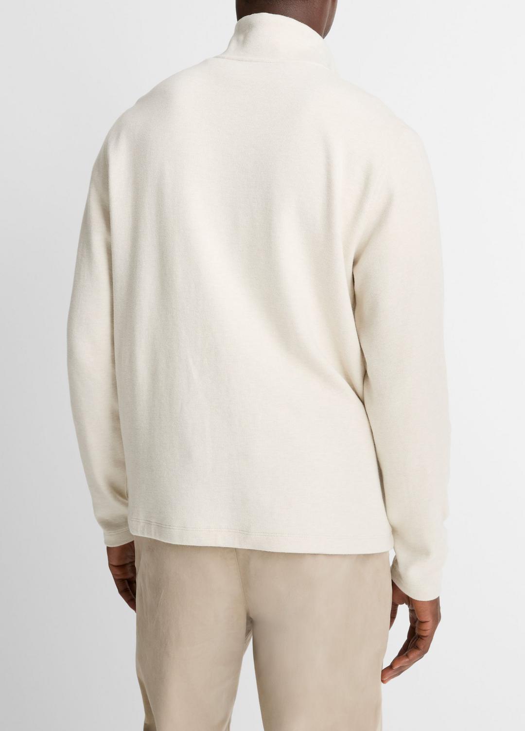VINCE Men Cotton Button Mock-Neck Pullover in Sweatshirts & Hoodies