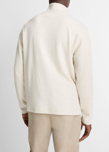 VINCE Men Cotton Button Mock-Neck Pullover in Sweatshirts & Hoodies