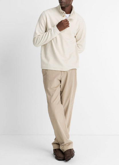 VINCE Men Cotton Button Mock-Neck Pullover in Sweatshirts & Hoodies