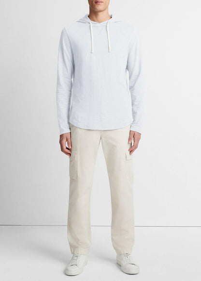 VINCE Men Textured Cotton Hoodie in Sweatshirts & Hoodies