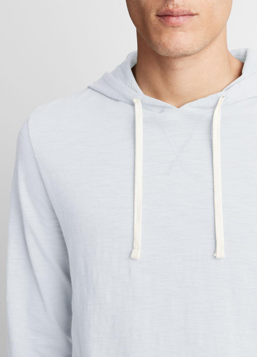 VINCE Men Textured Cotton Hoodie in Sweatshirts & Hoodies
