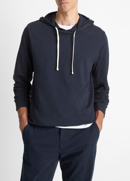 VINCE Men Textured Cotton Hoodie in Sweatshirts & Hoodies