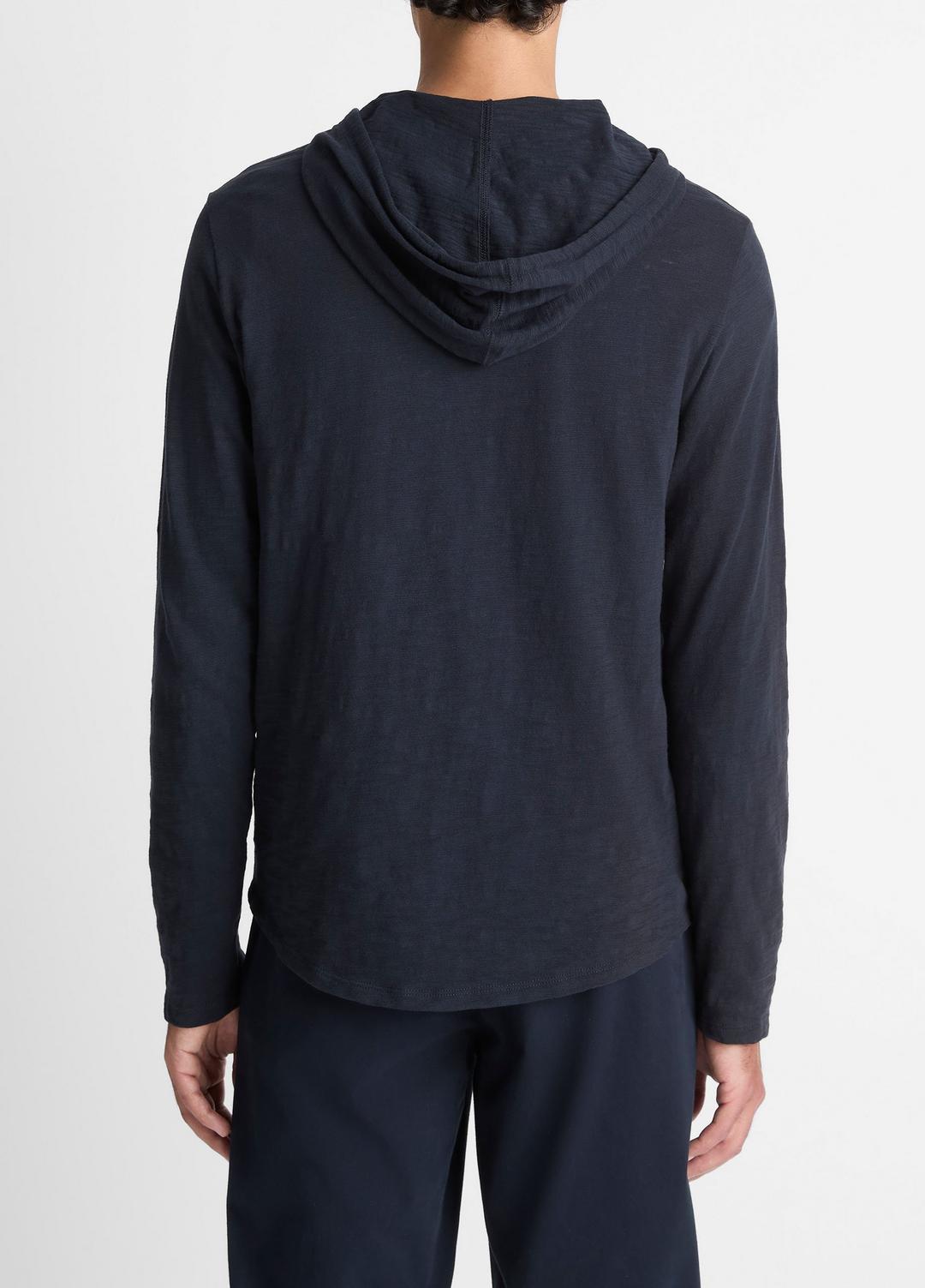 VINCE Men Textured Cotton Hoodie in Sweatshirts & Hoodies