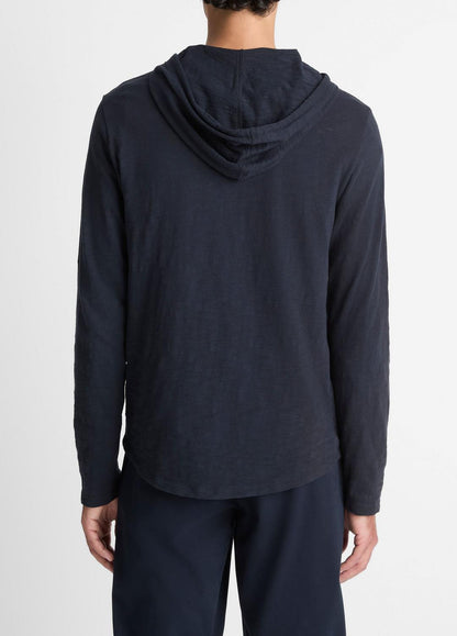 VINCE Men Textured Cotton Hoodie in Sweatshirts & Hoodies