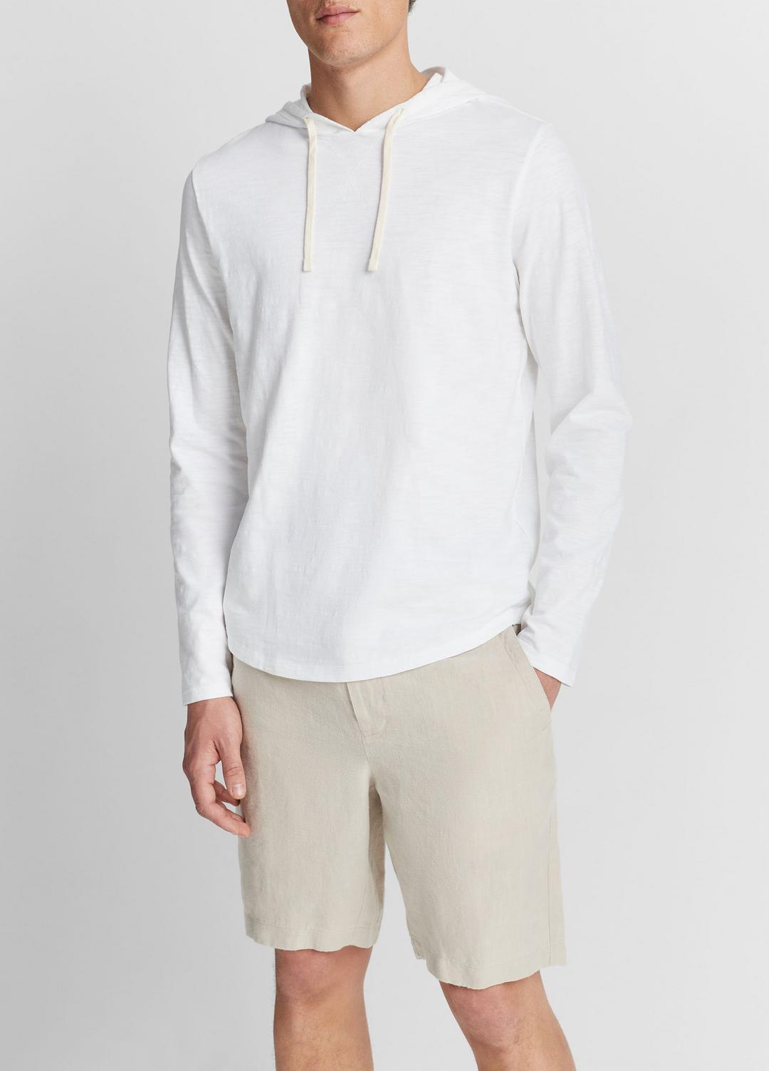 VINCE Men Textured Cotton Hoodie in Sweatshirts & Hoodies