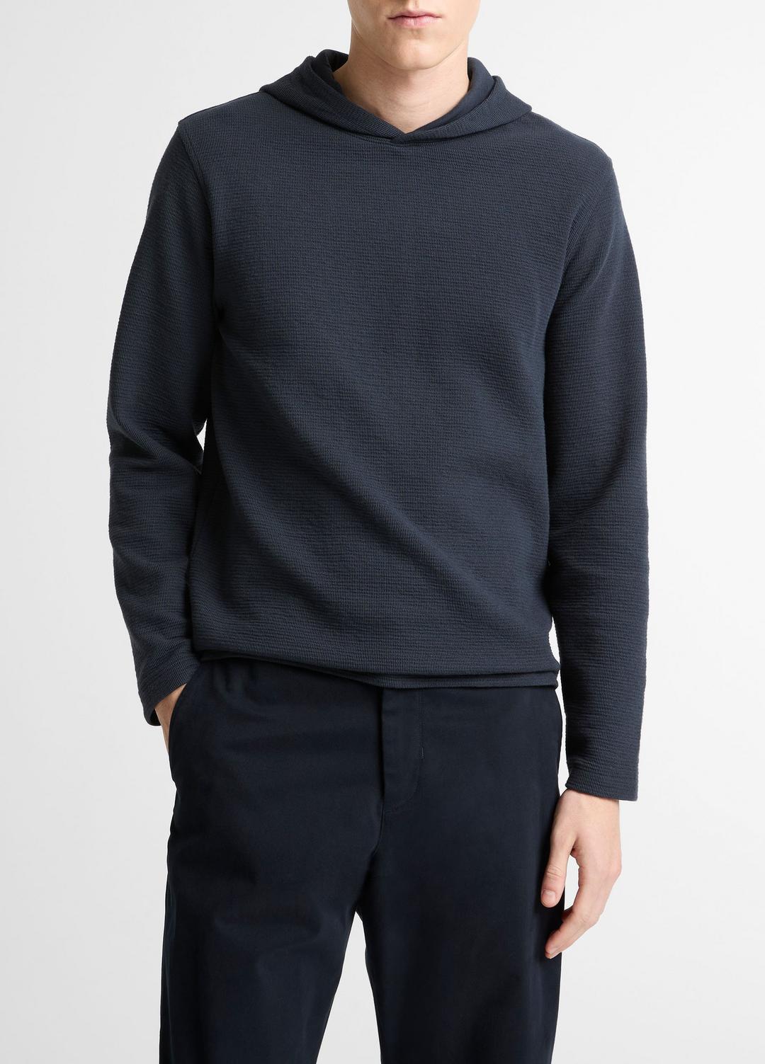 VINCE Men Variegated Stripe Double-Face Cotton-Blend Hoodie in Sweatshirts & Hoodies