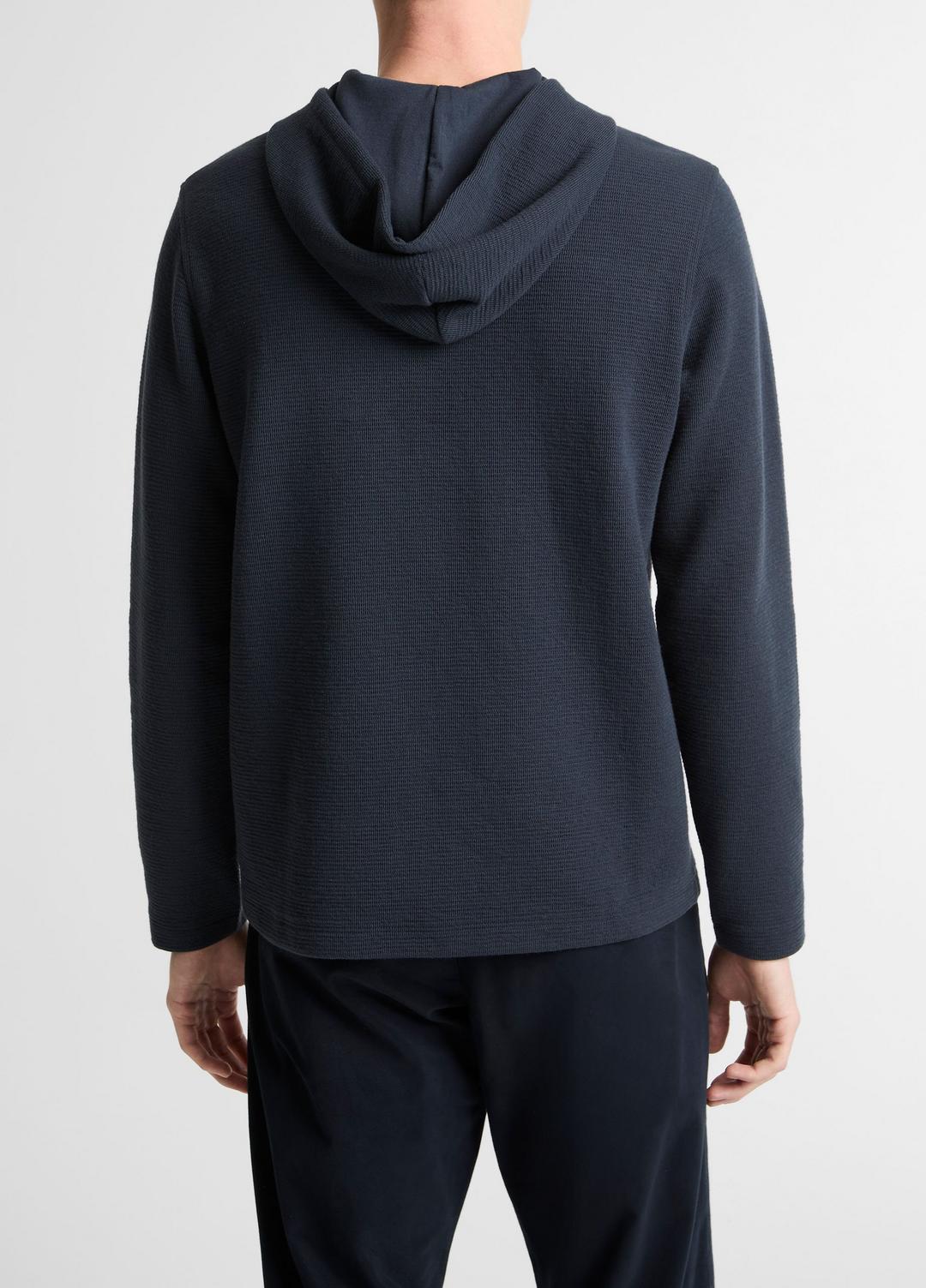 VINCE Men Variegated Stripe Double-Face Cotton-Blend Hoodie in Sweatshirts & Hoodies